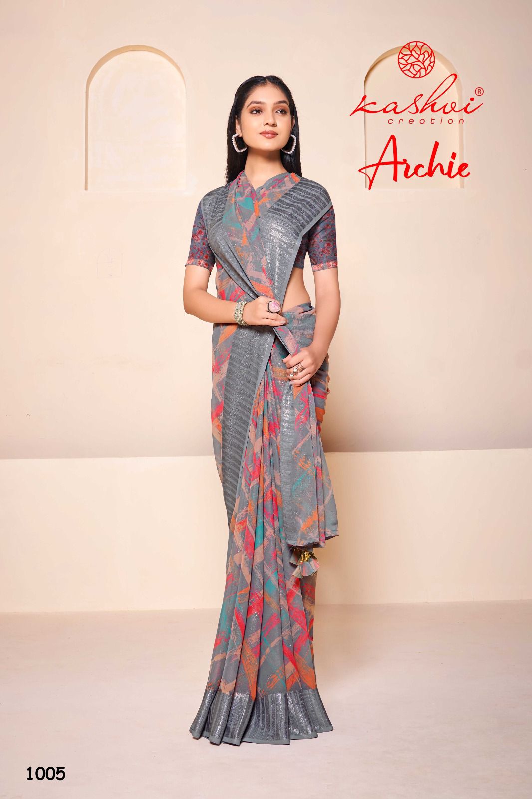 Archie By Kashvi Georgette Printed Sarees Catalog 